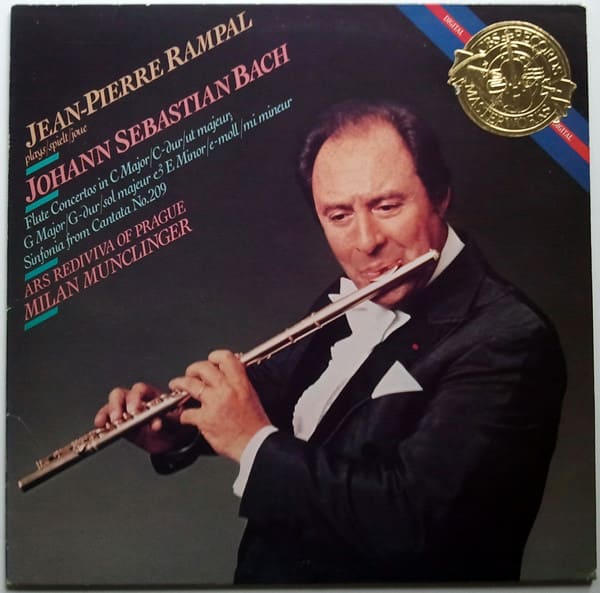 Jean-Pierre Rampal, Ars Rediviva Of Prague, Milan Munclinger — Johann Sebastian Bach – Flute Concertos In C Major; G Major & E Minor / Sinfonia From Cantata No.209 Jean-Pierre Rampal, Ars Rediviva Of Prague, Milan Munclinger — Johann Sebastian Bach – Flute Concertos In C Major; G Major & E Minor / Sinfonia From Cantata No.209