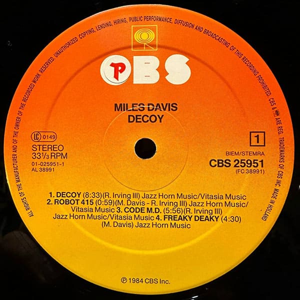 Miles Davis 1984 альбом Decoy (1) Miles Davis 1984 альбом Decoy (1)